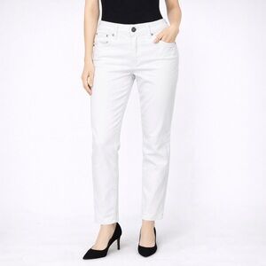 Catherines Women's Crisp White Straight Leg Jeans